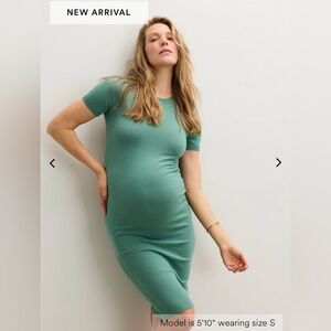 Hatch Sage Green Ribbed Midi Dress